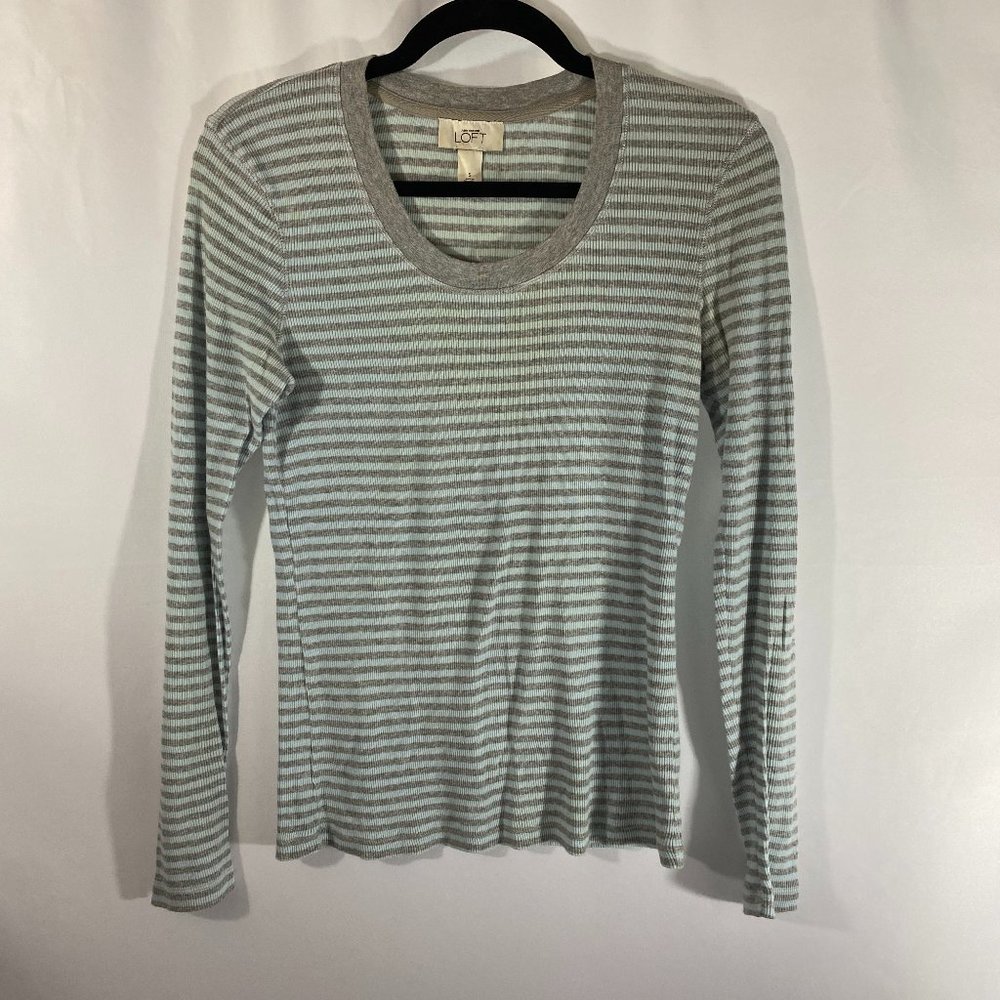 Ann Taylor Loft Women's Long Sleeve Stripe Shirt